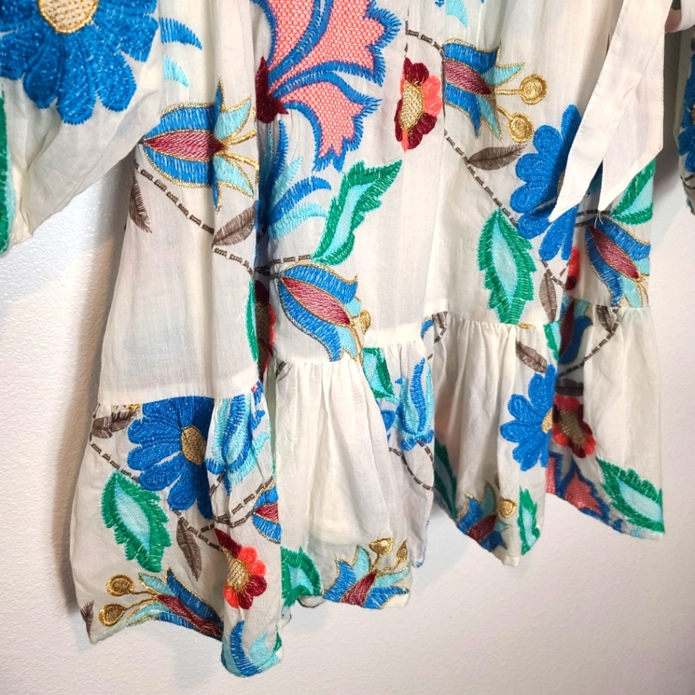 Oliphant Flirty Short Long Sleeve Dress in Monet Size Large - Picture 10 of 14